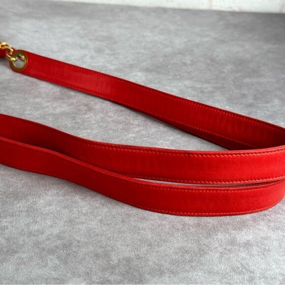 Chanel Red Satin Quilted Chain Shopper Tote Bag - Picture 9 of 16